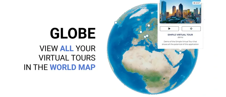 Globe view with geolocated tours